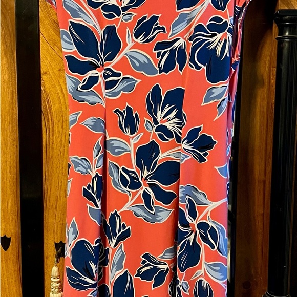 Tommy Bahama Flora Coral Pink and Blue Dress - Picture 2 of 4